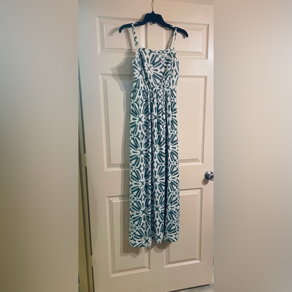 Floral Maxi Dress in Green and White - Picture 1 of 4